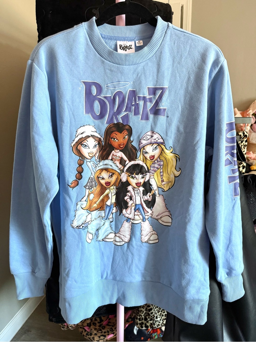 Bratz Light Blue Graphic Crewneck Oversized Sweatshirt